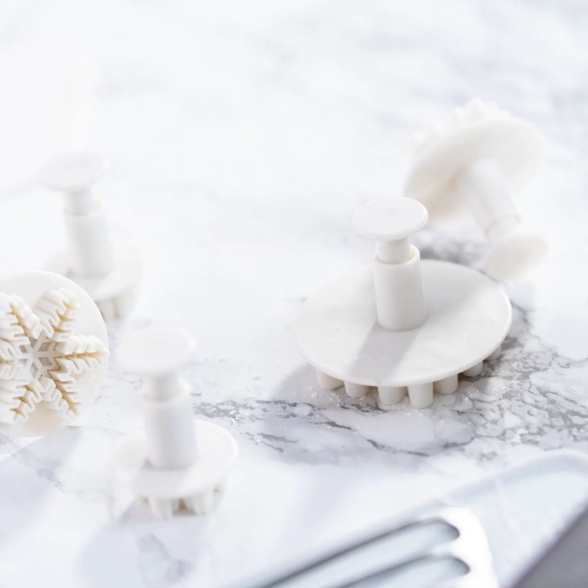 Lot de 3 emporte-pièces de Noël pour pâte à sucre motif flocon de neig