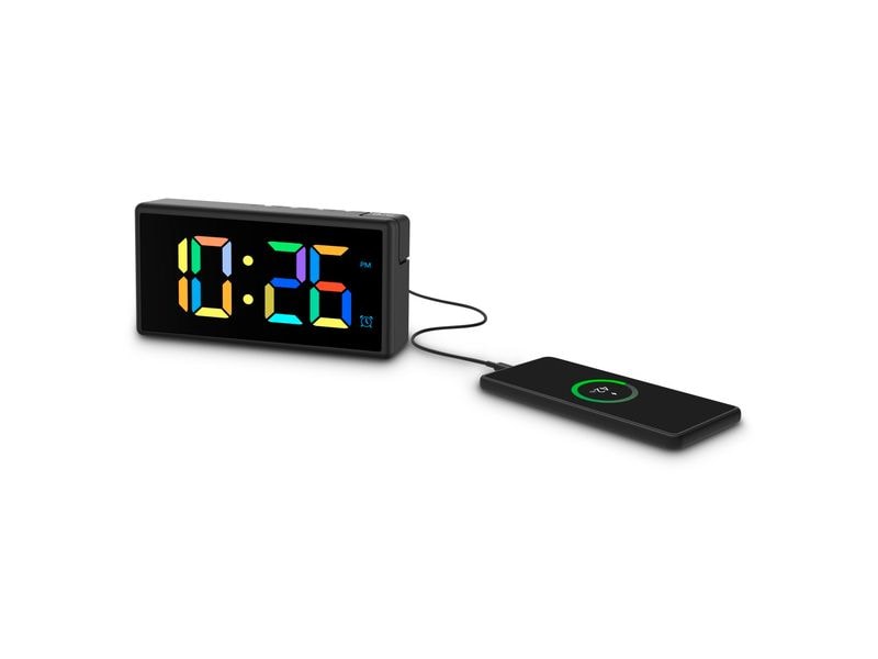 Hama Digitalwecker Ibiza Schwarz Wecker mit USB-Ladefunktion