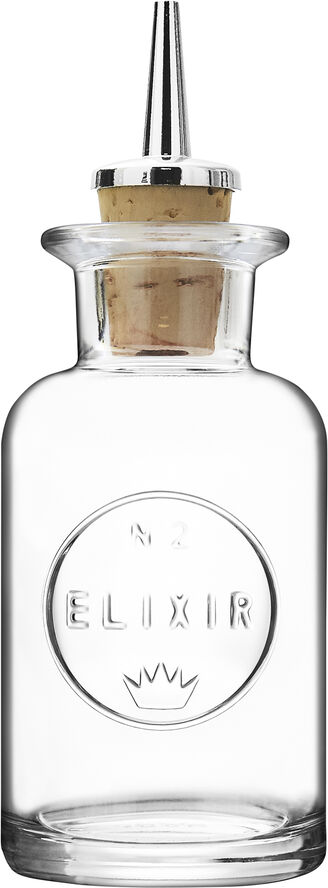 Luigi Bormioli Elixir No2 flaske med skænkeprop rund 10 cl. Transparent, stål