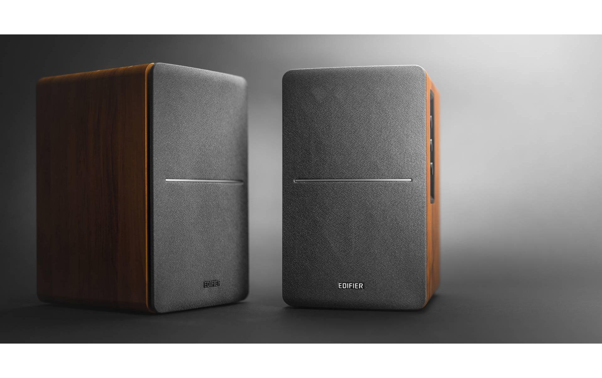 Regallautsprecher Paar R1280DB Braun<br>Aktive 2.0 Regallautsprecher mit Bluetooth, 2xCinch, 1x Optisch, 1x Koaxial