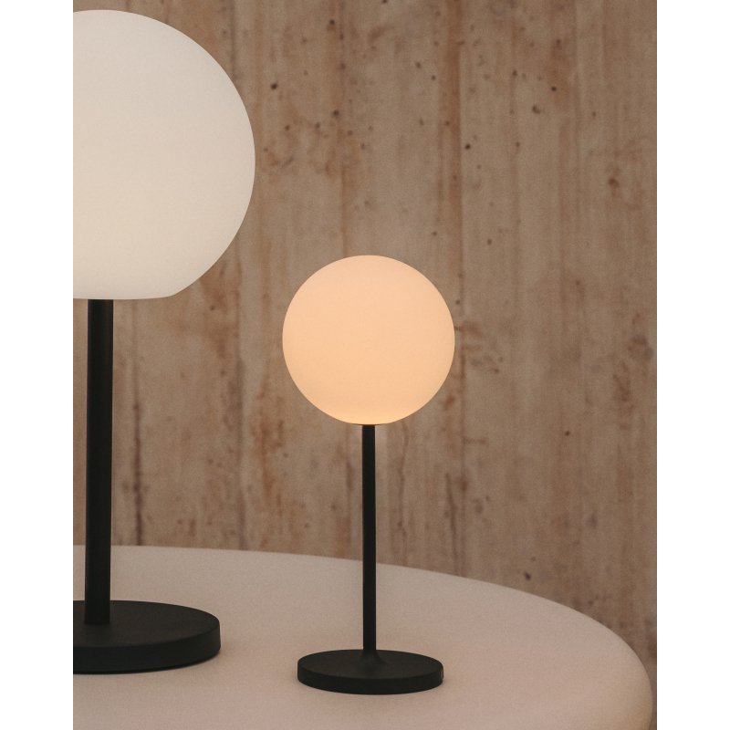 Lampe de table d'extérieure Dinesh en acier noir 40 cm