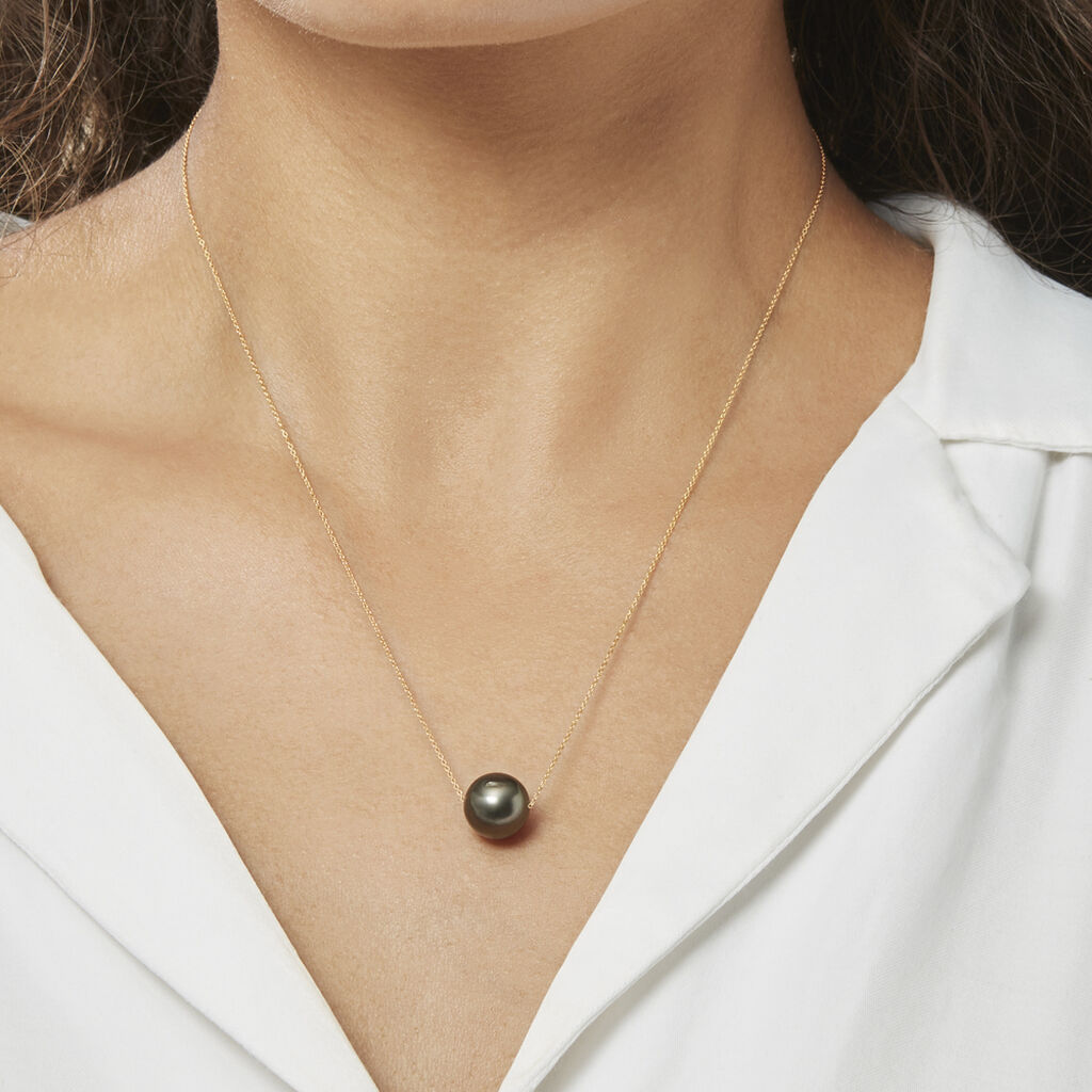 Collier Sissy Or Jaune Perle De Culture De Tahiti