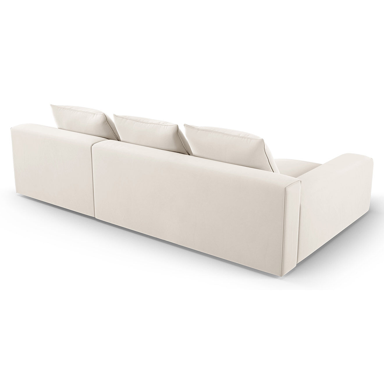 Mazzini Sofas Canapé d'angle Gauche Velours Ivy 4 Places beige - 280x137x89 cm