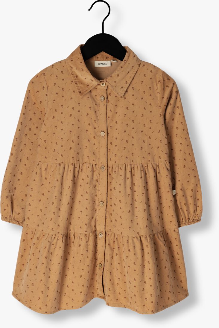 LIL\\' ATELIER nude lil' atelier mini jurk nmfalva ls loose cord dress