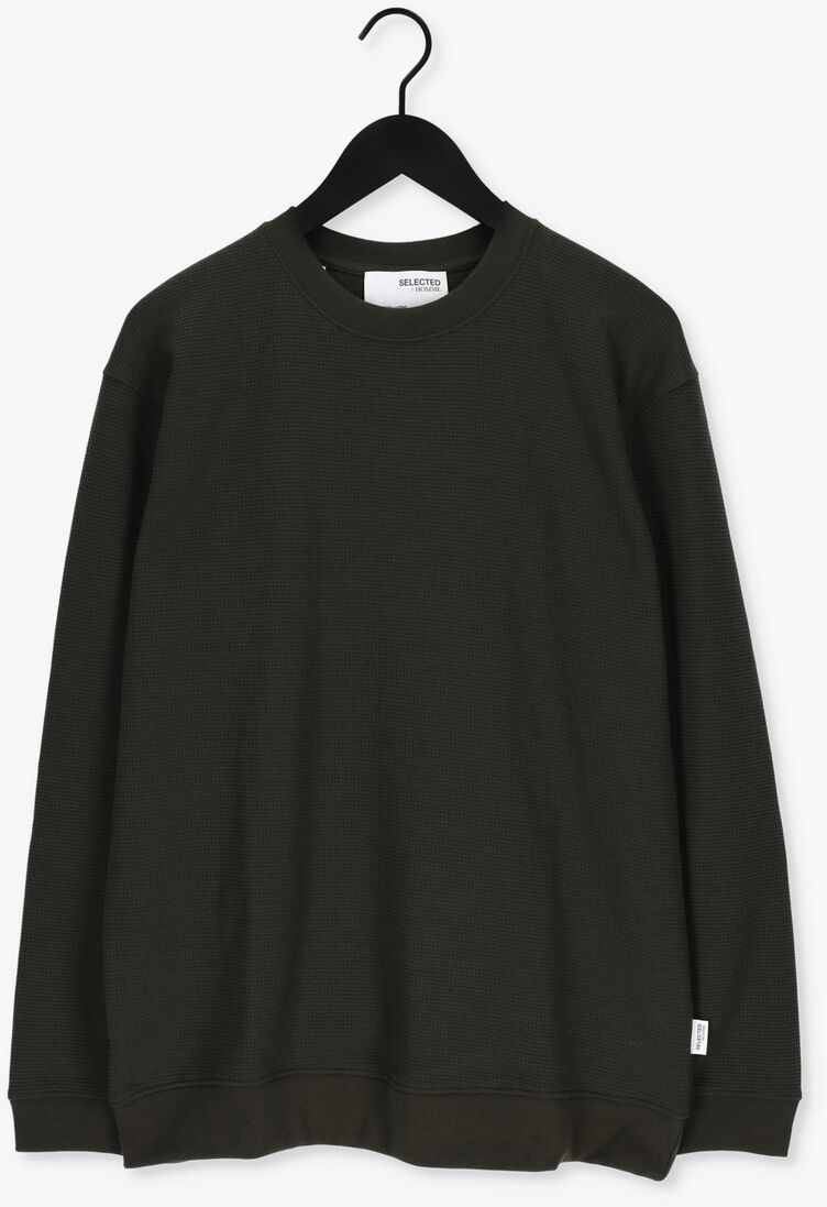 SELECTED HOMME donkergroene selected homme trui slhrelaxmorell crew neck sweat w