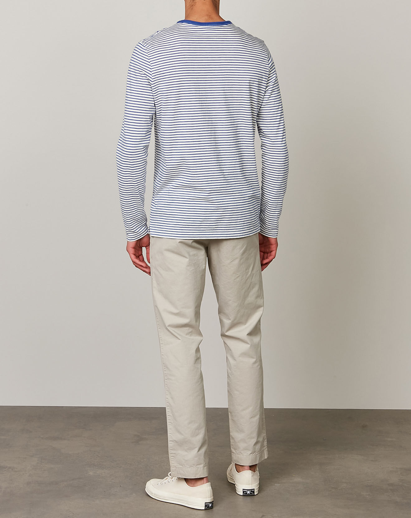 Hartford T-Shirt Crew Stripe craie/royal