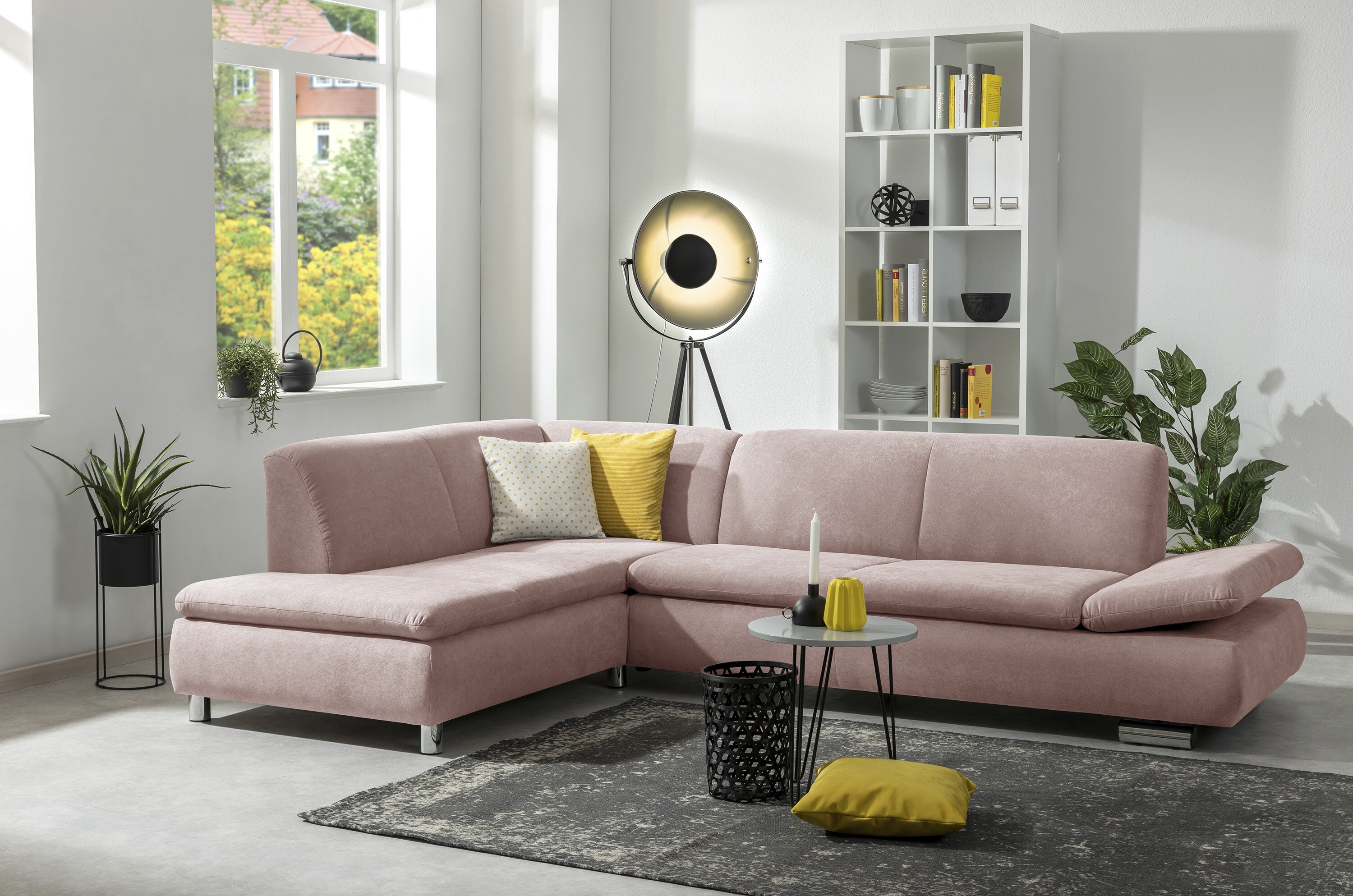 Max Winzer Terrence Ecksofa links mit Sofa 2,5-Sitzer rechts rosé