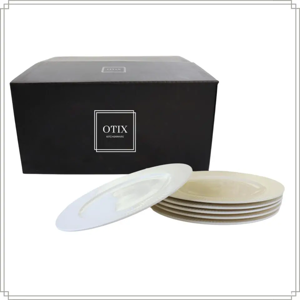 OTIX Dinerborden Bordenset 6 Persoons 27cm Wit Porselein LUNA