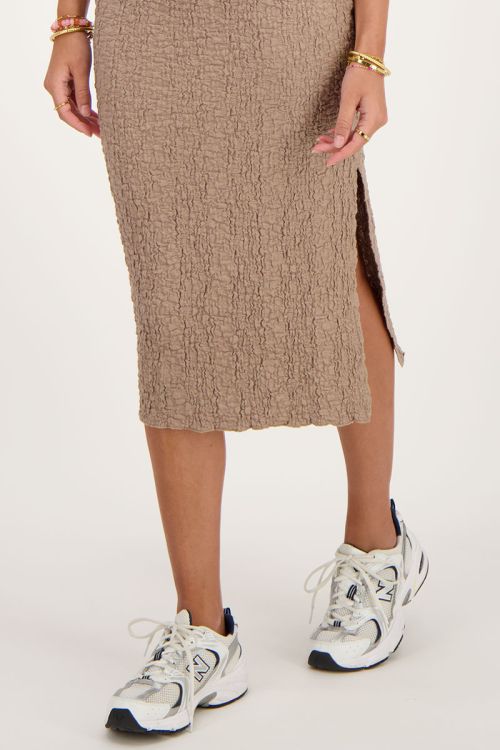 Taupe midi skirt bubble