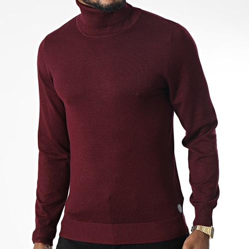 Pull Col Roulé Ocean Bordeaux