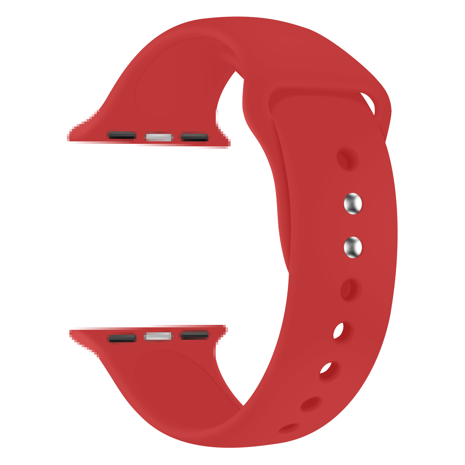 Apple Watch (42/41/40/38 mm) Silikon Sport Armband mit Doppelverschluss (Gelenkumfang: 180-215mm) - Rot