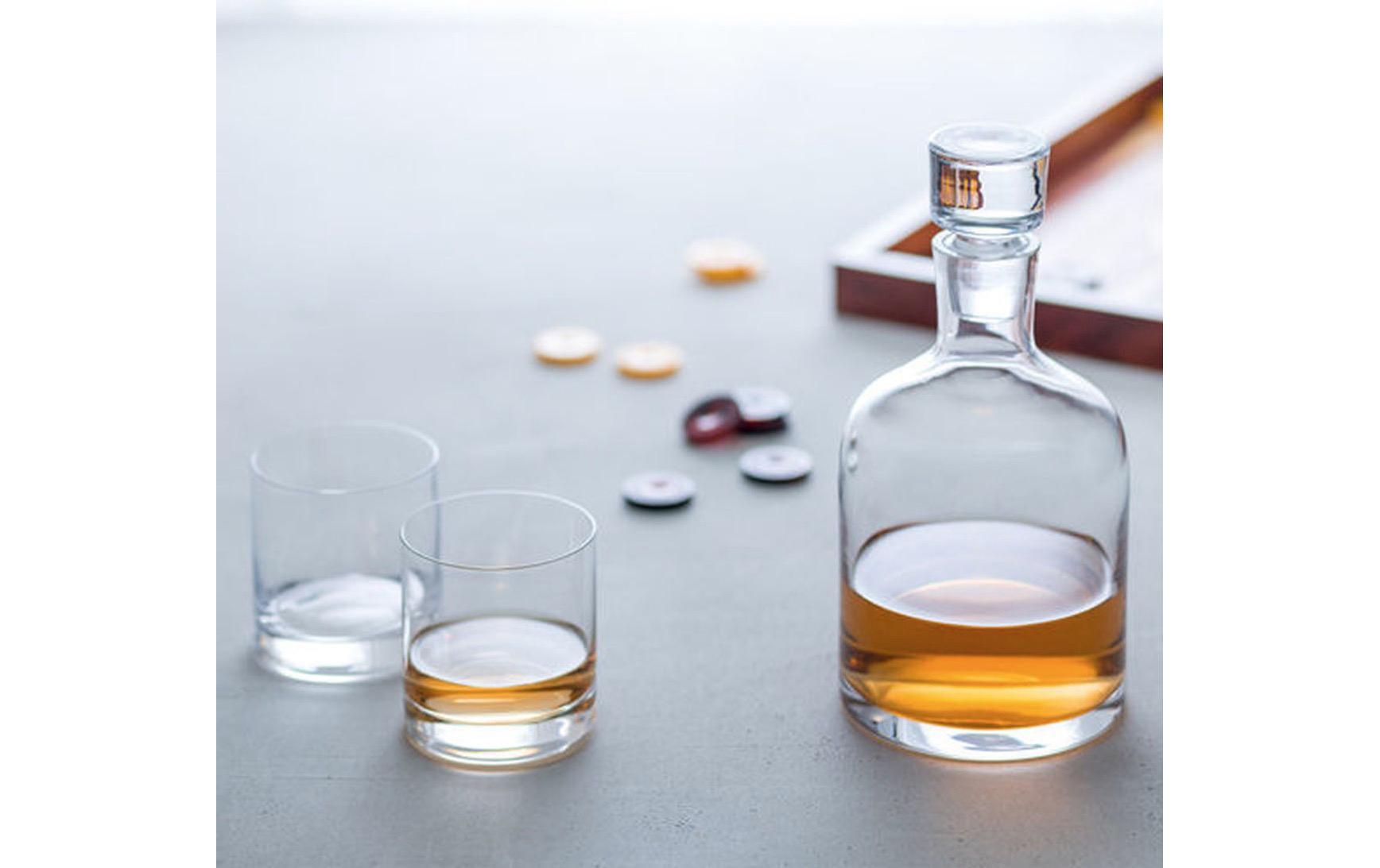 Whisky-Set Ambrogio 1.5 l 3-teilig, TransparentWhiskykaraffe mit Glasstopfen und zwei Gläsern