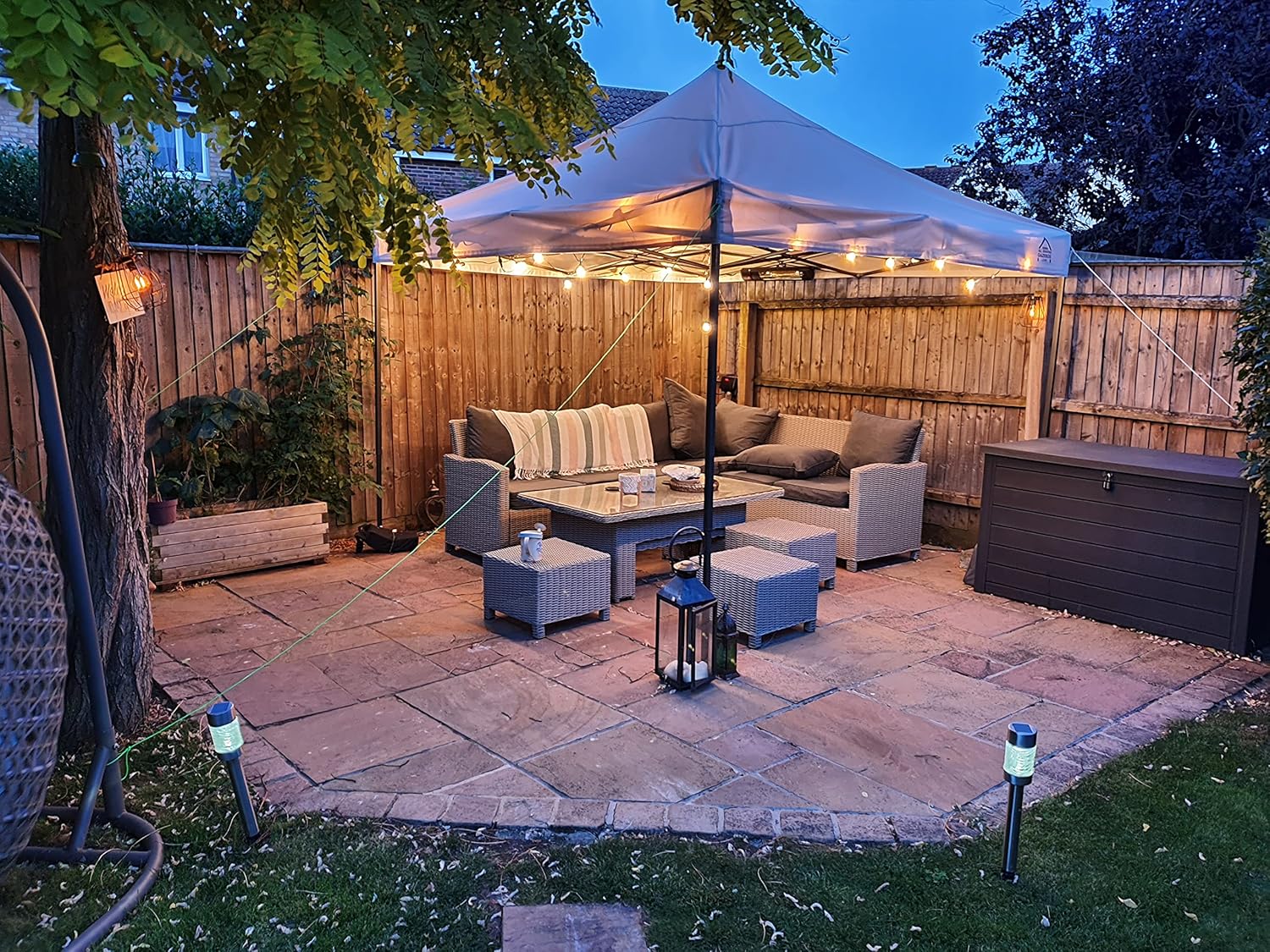 All Seasons Gazebos Strapazierfähiger Faltpavillon und Vorzelt, komplett wasserdicht, hochwertig, für einen sekundenschnellen Aufbau, 3 x 3 m erhältlich (Beige)
