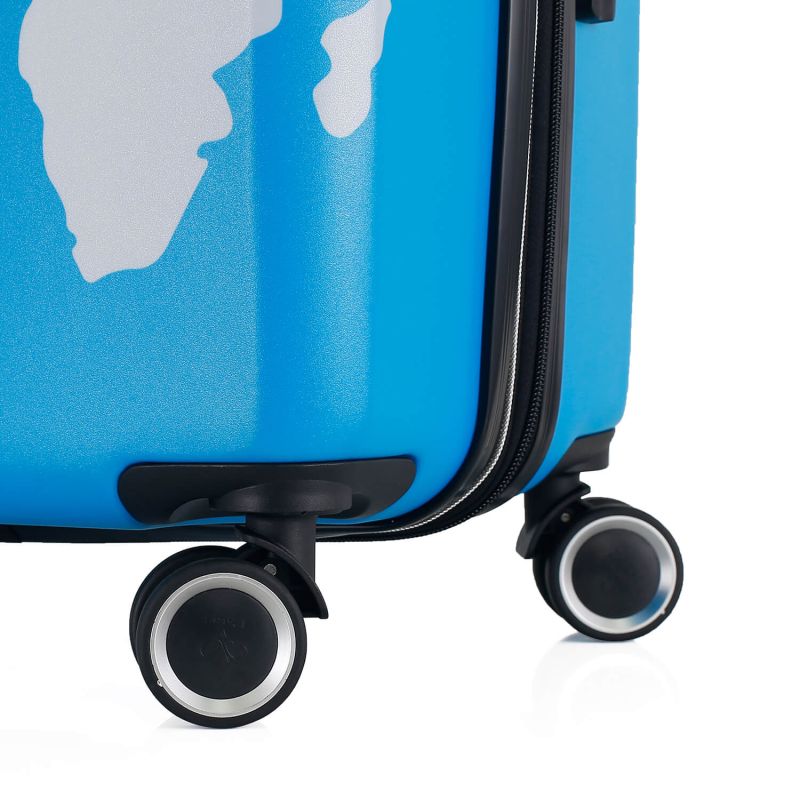 Valise cabine rigide 381 Extensible 55 cm Map Vert/bleu