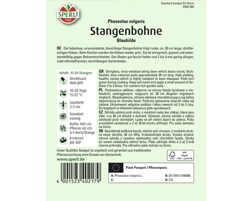 Stokbonen 'Blauhilde' Sperli groentezaden