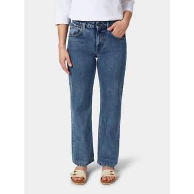 Damenjeans gerades Bein, Mittelblau