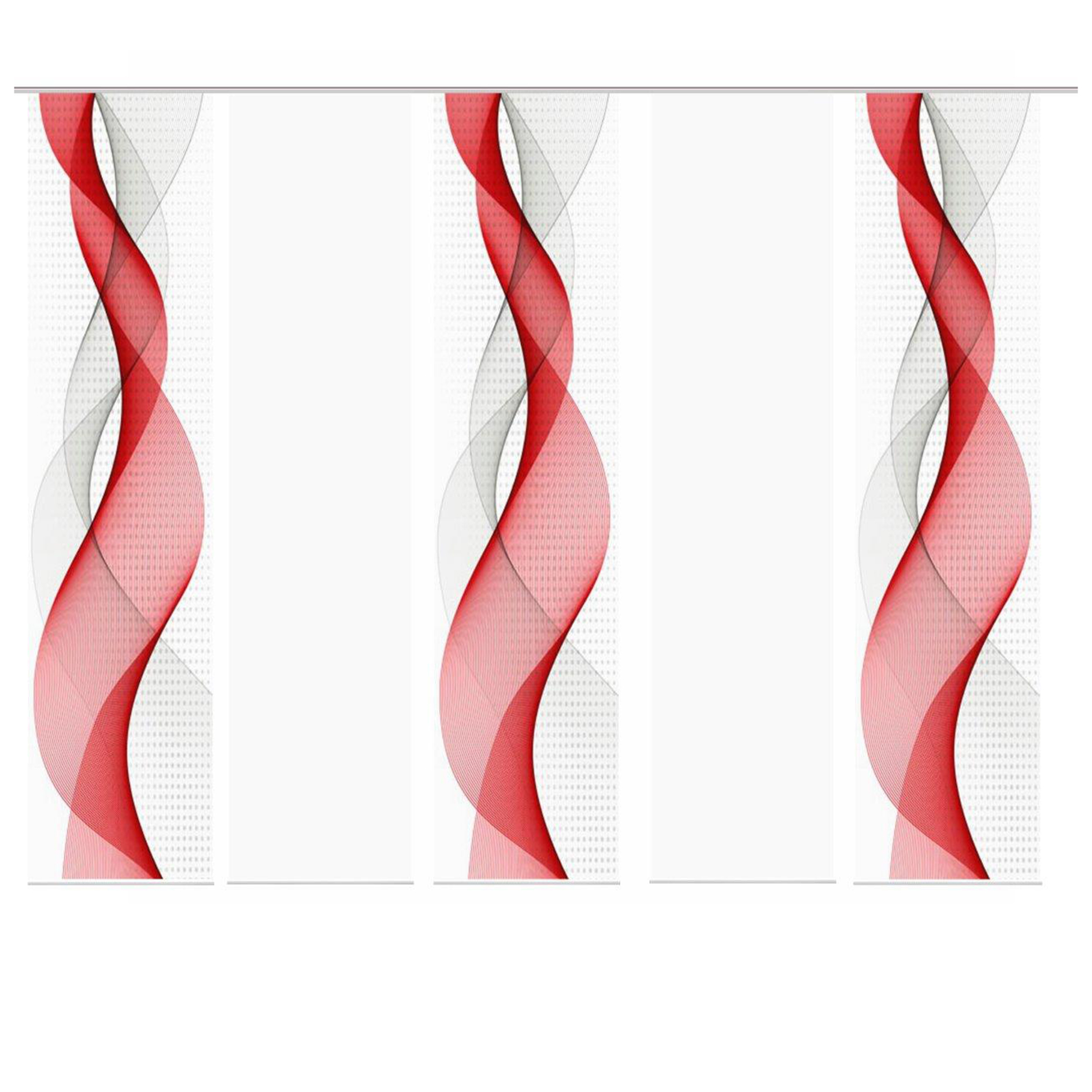 5-teiliges Schiebevorhang-Set OPALIA - rot - je 60x245 cm