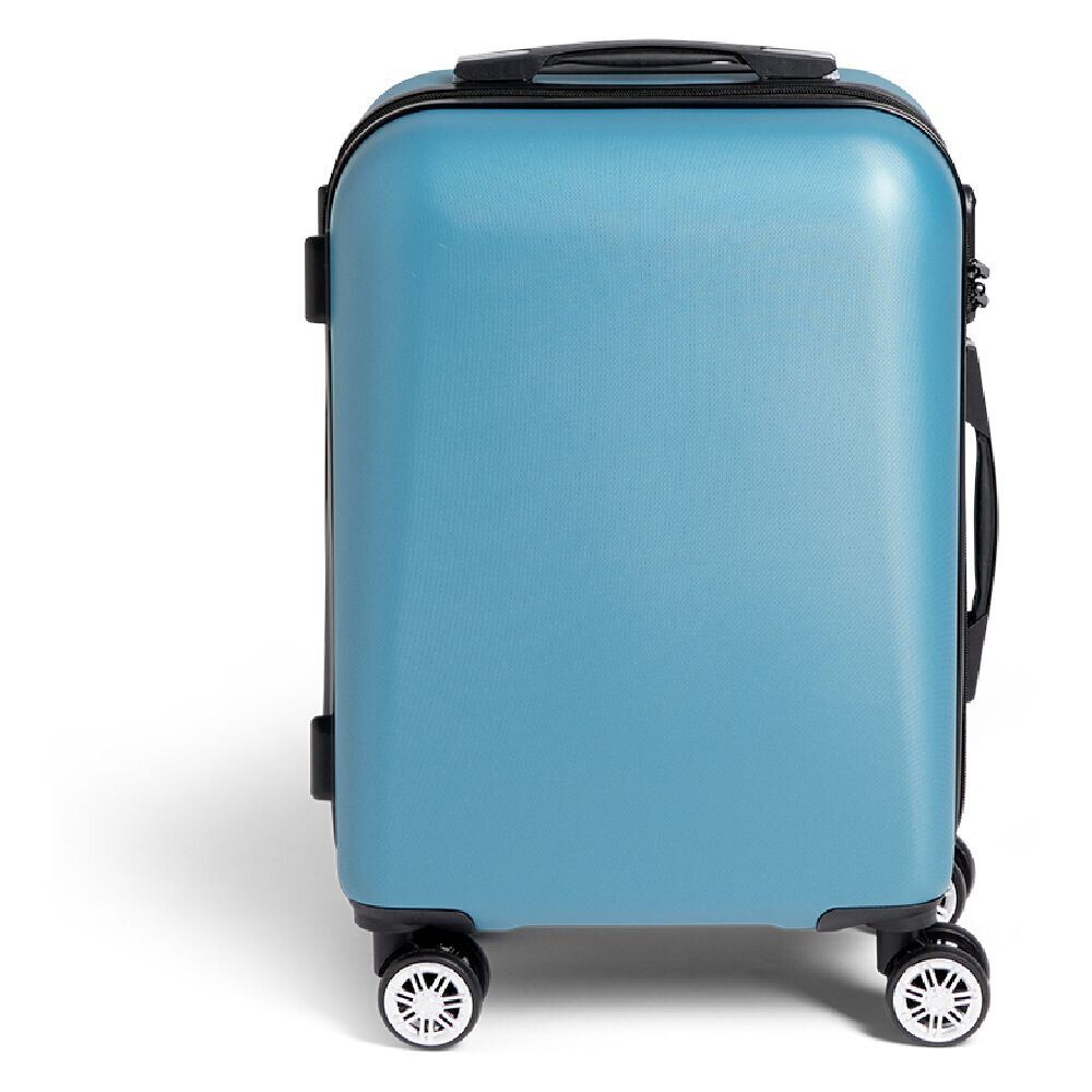 Valise cabine rigide trolley 4 roulettes 37L bleu