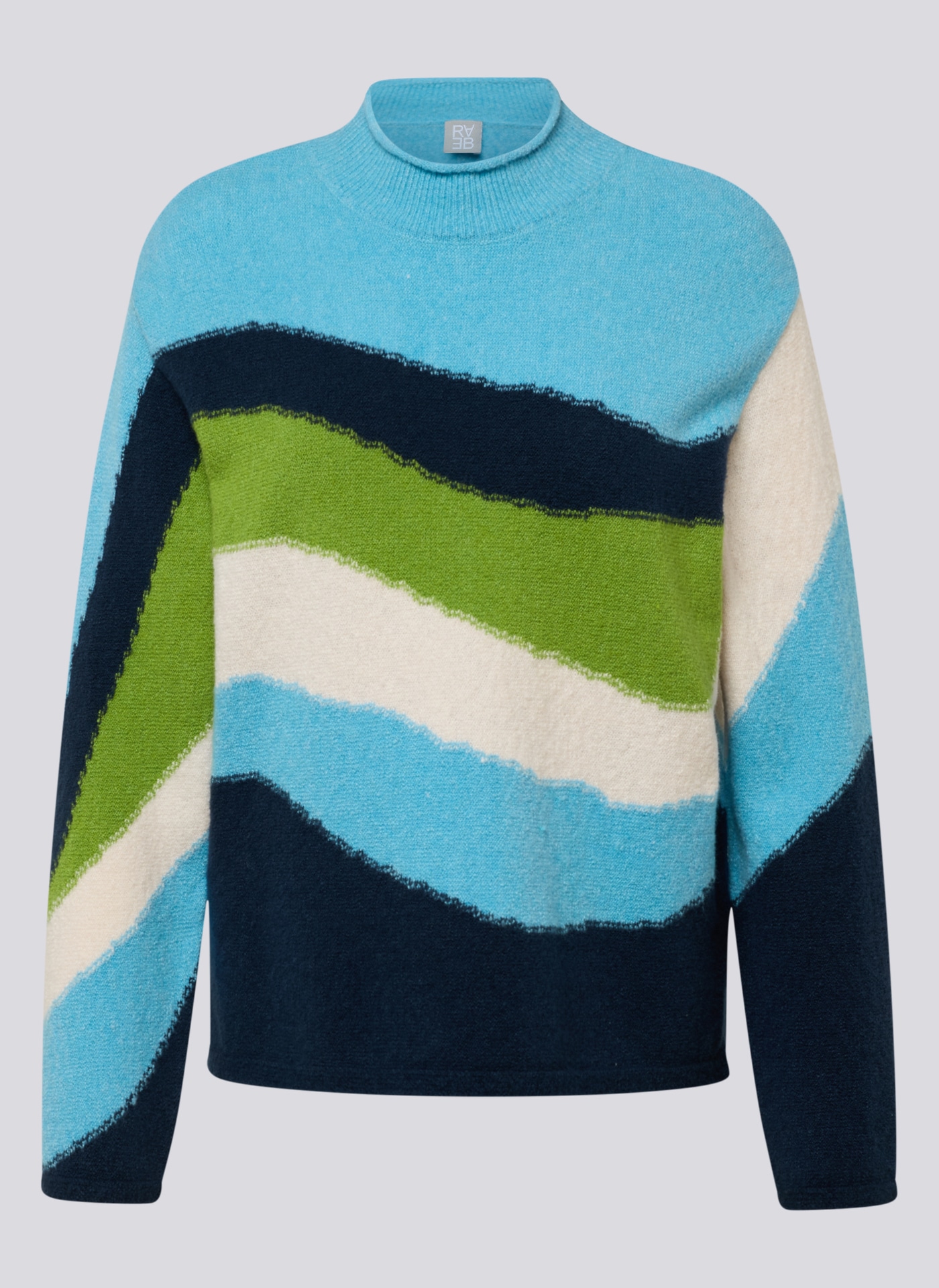 Rabe Strickpullover im Colorblocking-Look - gestreift