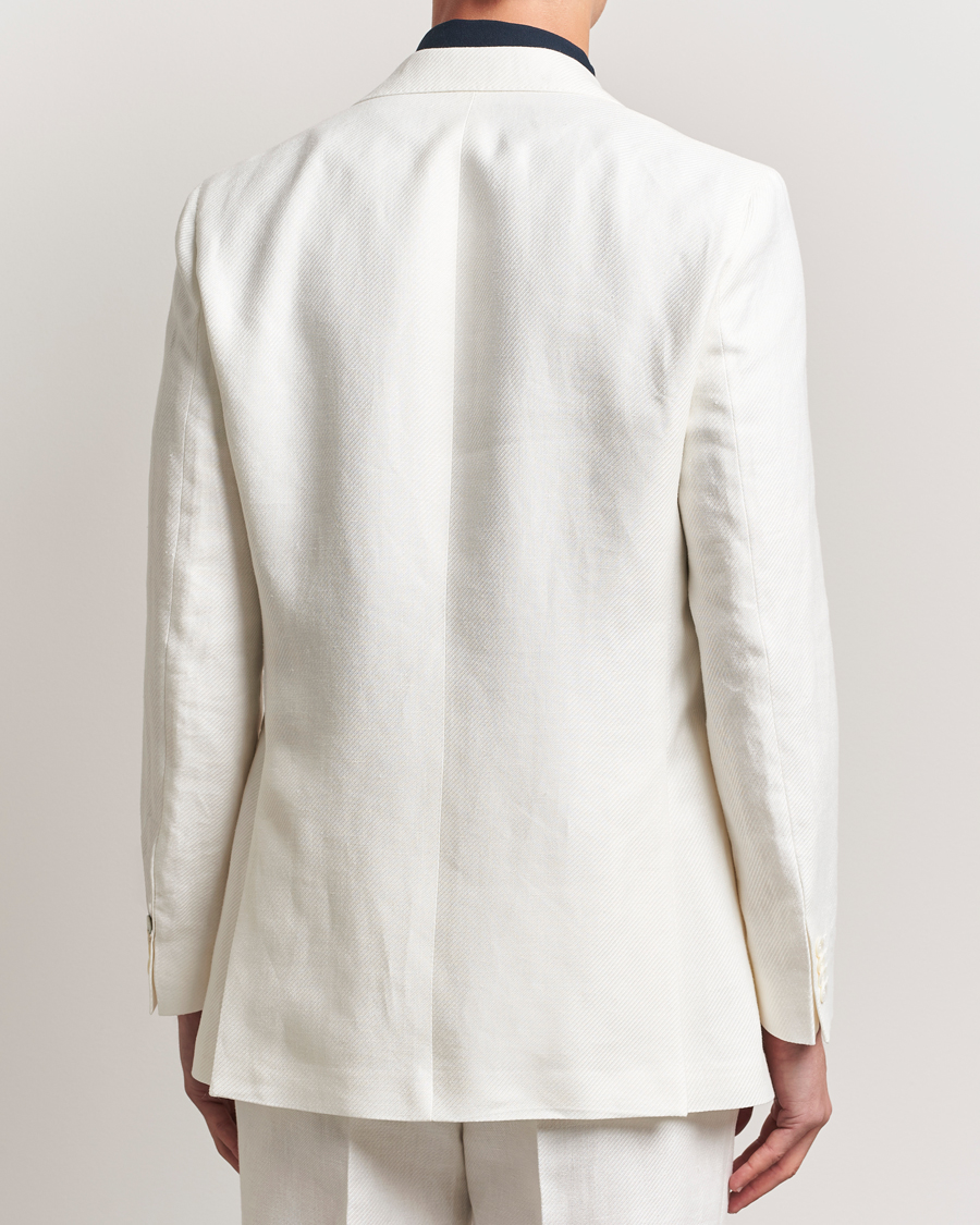 Oscar Jacobson Faldo Diagonal Linen/Tencel Tuxedo White