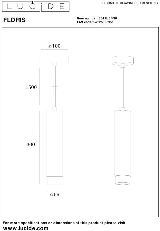 Lucide   Floris Hanglamp