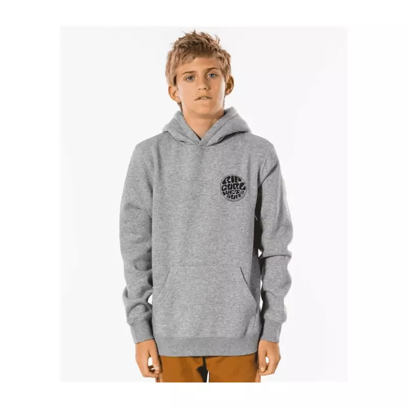 Sweat junior RIPCURL Wetsuit Icon Hood-Kid Grey Marle