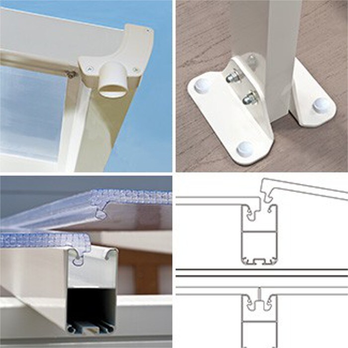 Palram Canopia Feria Terrassenüberdachung weiß 546x298x260-305 in cm (LxHxB)