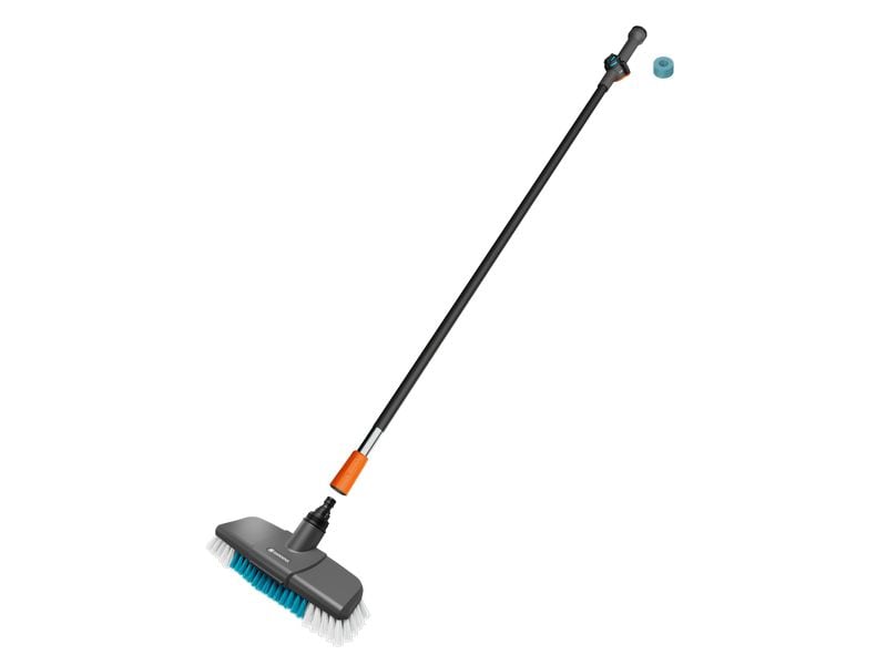 GARDENA Cleansystem Wasch-Set mit Stiel hard Set für die blitzblanke Nassreinigung – mit Stiel, Stielbürste und Reinigungstabs