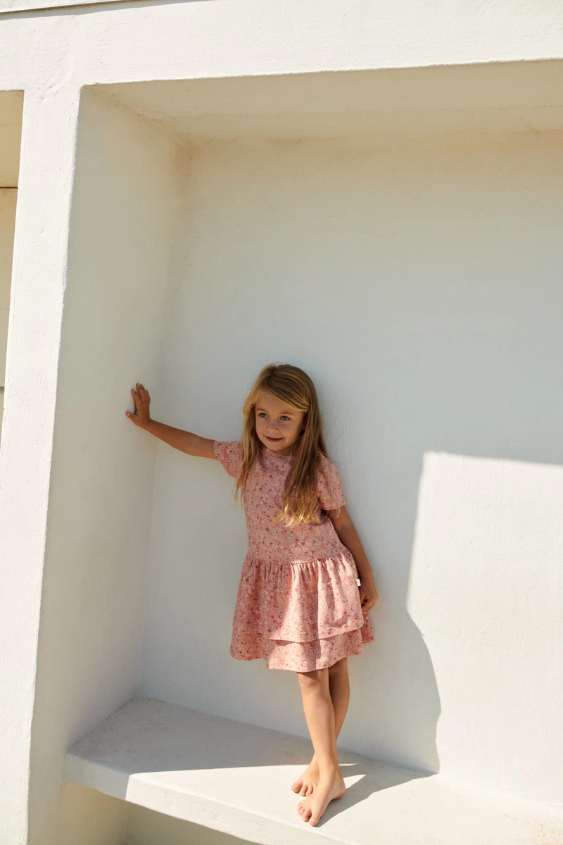 Jersey-Kurzarm-Kleid JOHANNA in rosette flowers