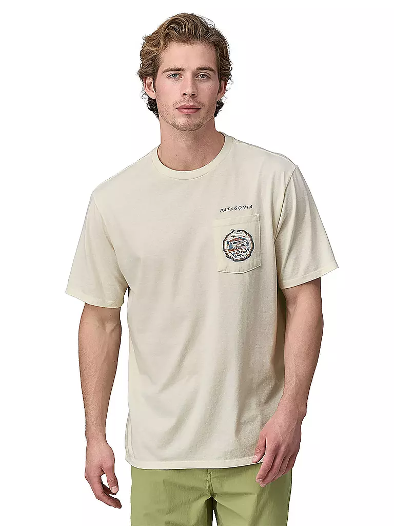 PATAGONIA T-Shirt M'S COMMONTRAIL POCKET  weiss