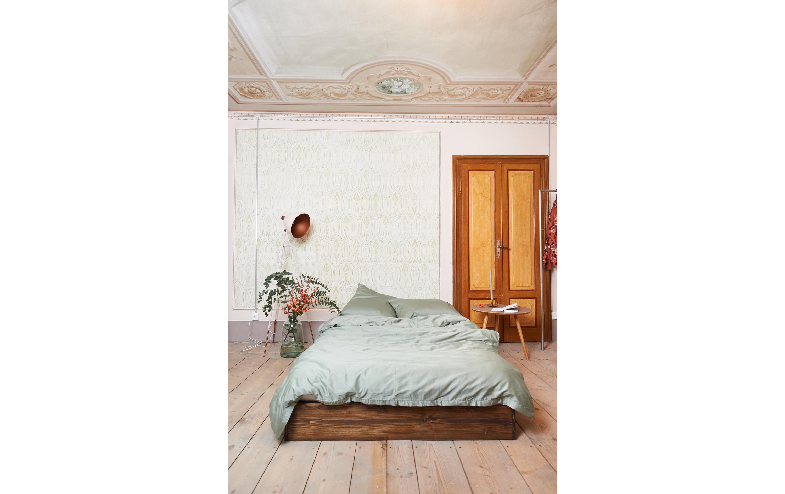 Kopfkissenbezug Braga 65 x 100 cm, EucalyptusNachhaltiger Kissenbezug aus Bio-Baumwollsatin