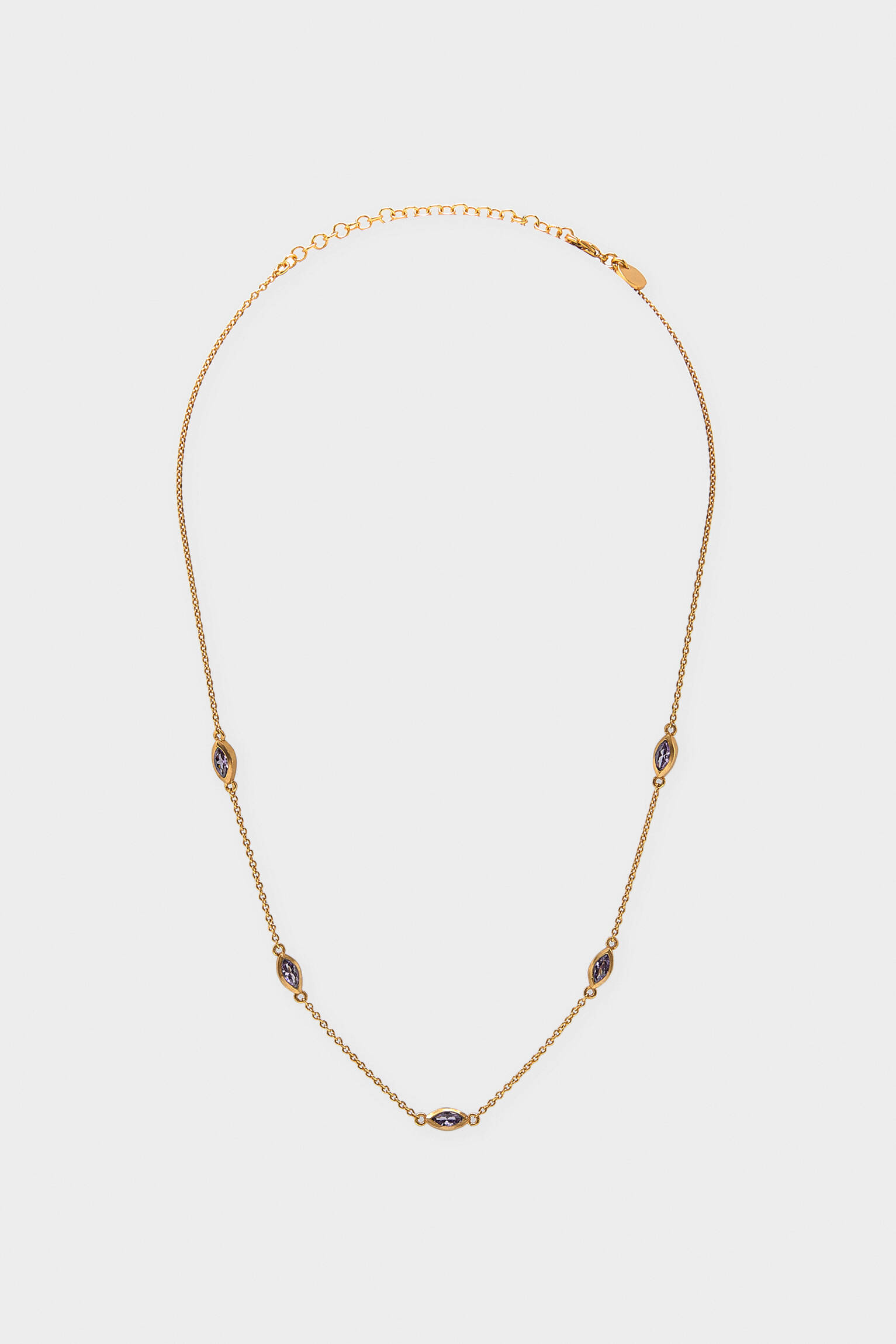 Colar de zircônia, banhado a ouro 24 quilates - Dourado