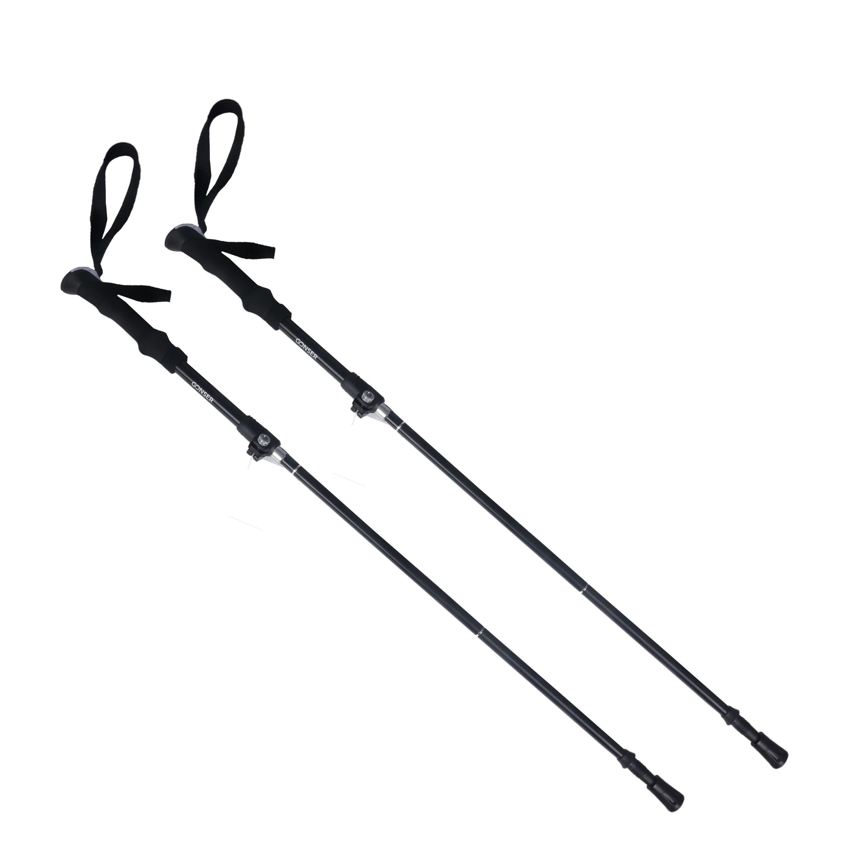 Wanderstöcke faltbar 115 - 130 cm schwarz