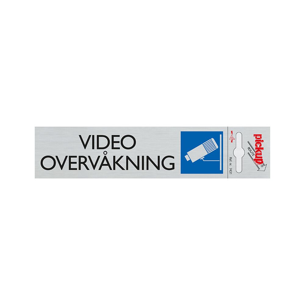 SKILT PICKUP VIDEO OVERVÅKNING ALU 165 X 44 MM