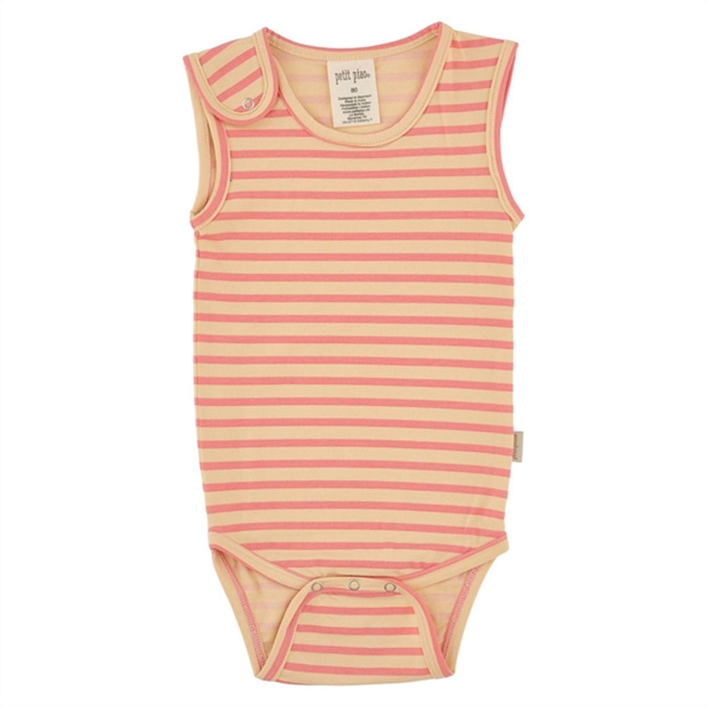 Dark Peach Striped Body Vest - Petit Piao | Luksusbaby
