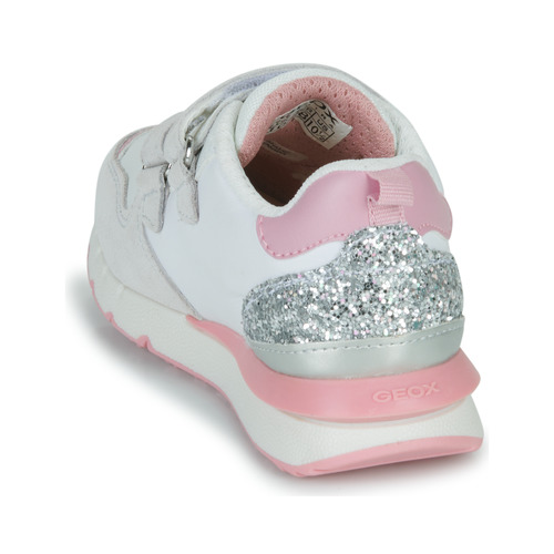 Geox - J FASTICS GIRL - Blanc / Rose / Argenté