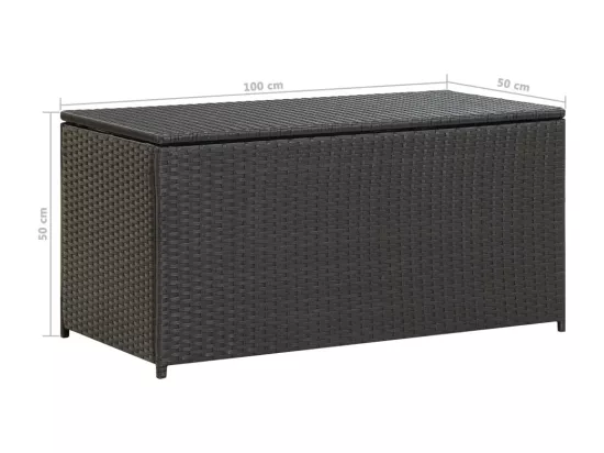 Coffre boîte meuble de résine noire 100 x 50 x 50 cm 02_0013118