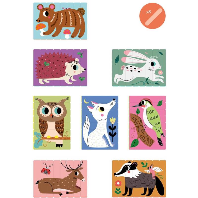 Puzzles Sticks, Animaux de la forêt - Multicolore
