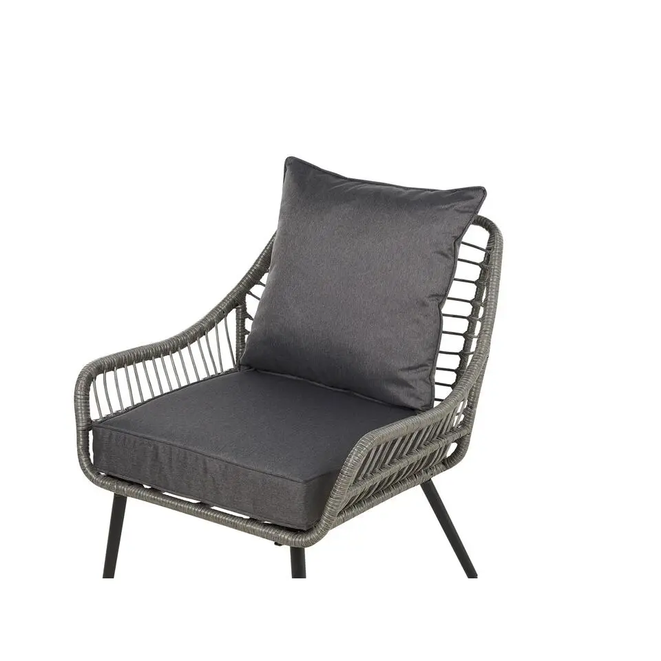 LAURETO - Bistroset voor 2 - Grijs - PE rotan
