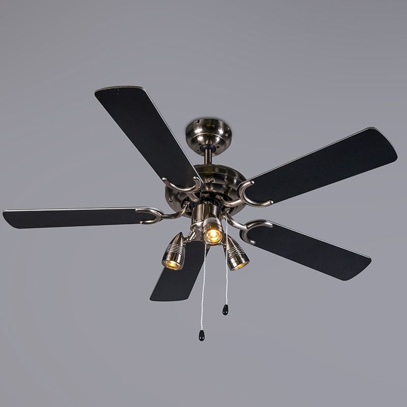 Plafondventilator staal 110cm 3-lichts met trekschakelaar - Mistral