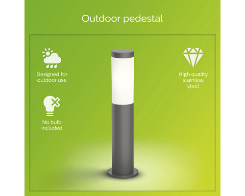LED sokkellamp, 1-lichts, H 45 cm, Utrecht antraciet