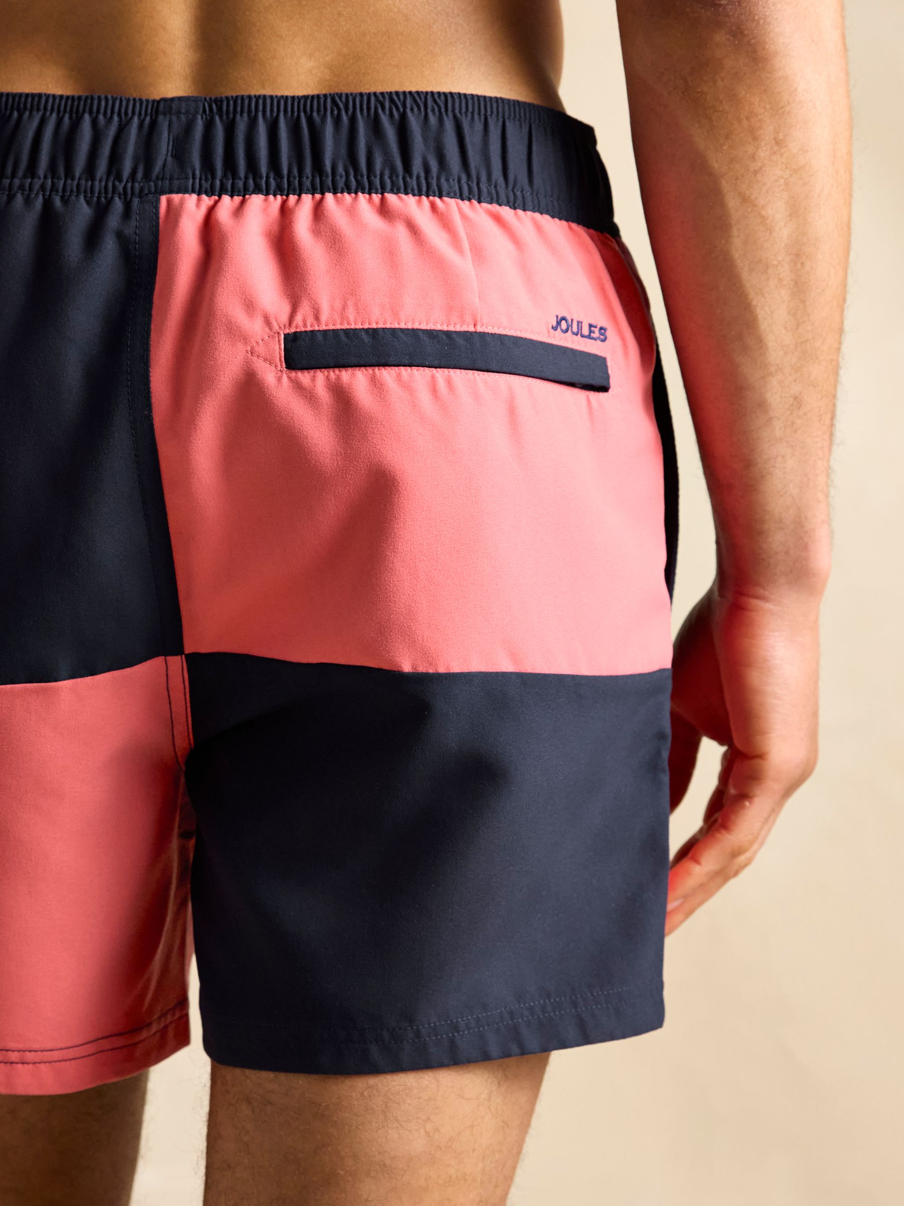 Roze en marineblauw - Joules Overton rugby stijl zwembroek