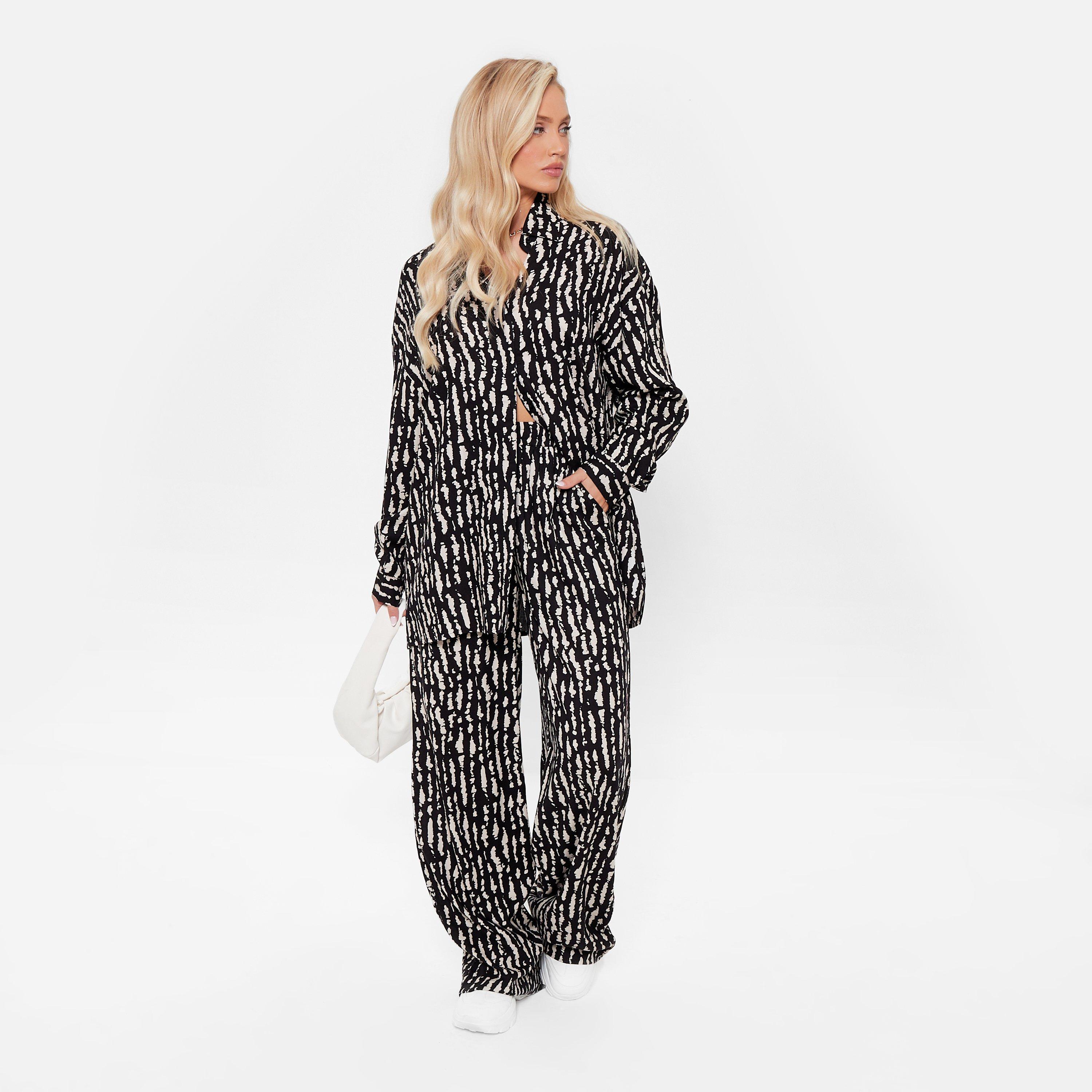 I Saw It First ISAWITFIRST Printed Oversized Woven Shirt Co Ord