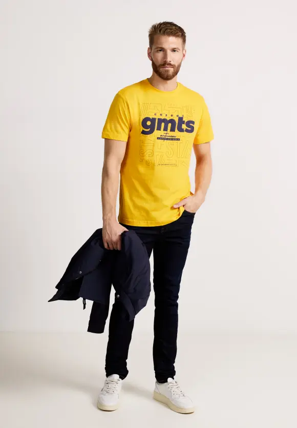 T-Shirt mit Frontprint - sunset yellow
