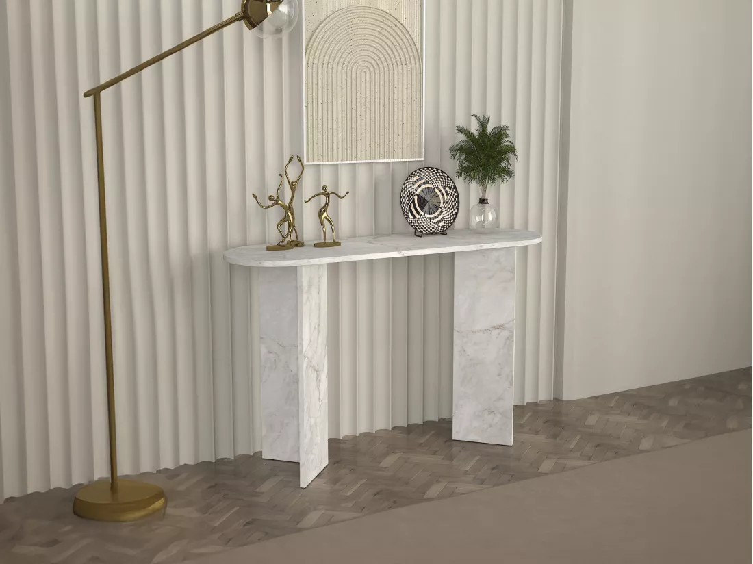 Console - Effet marbre blanc - TOPANIA