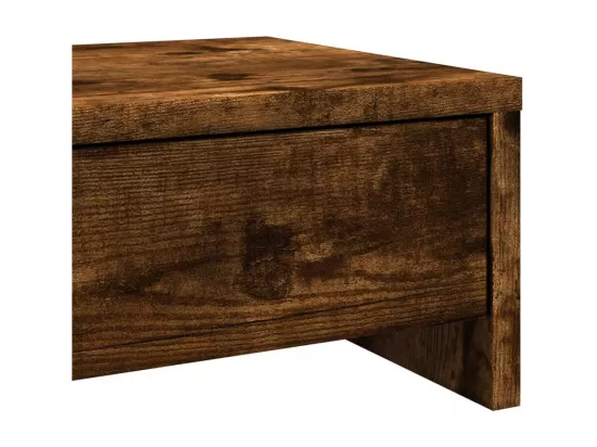 Support de moniteur avec tiroirs chêne fumé bois d'ingénierie