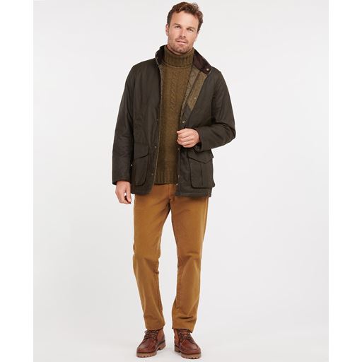Barbour Hereford Wax Jakke, Olive, XL