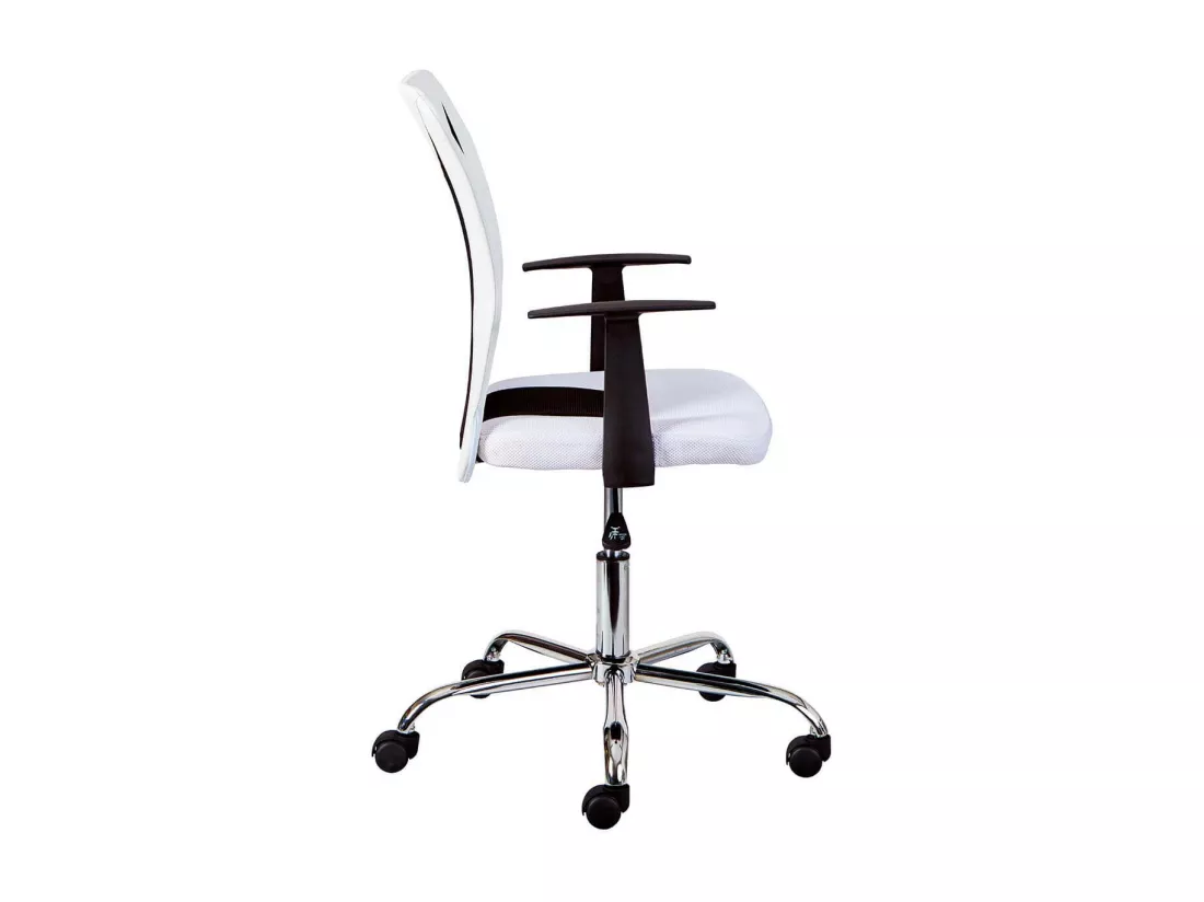 DEANA - Fauteuil de Bureau sur Roulettes Blanc et Noir