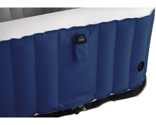 Opblaasbare hottub SQUARE NAVY Plug & Play voor maximaal 4 personen met filtersysteem, desinfectietechnologie, hottub-blazer, automatische uitschakel-/stand-byfunctie en timerfunctie, blauw
