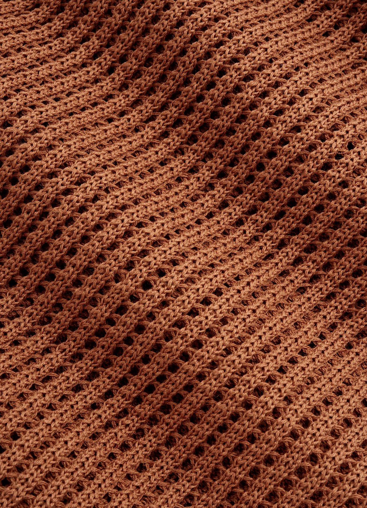 Polo crochet sans boutons orange foncé